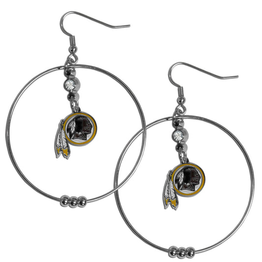 Washington Redskins 2 inch Hoop Earrings NFL Licensed Football Jewelry