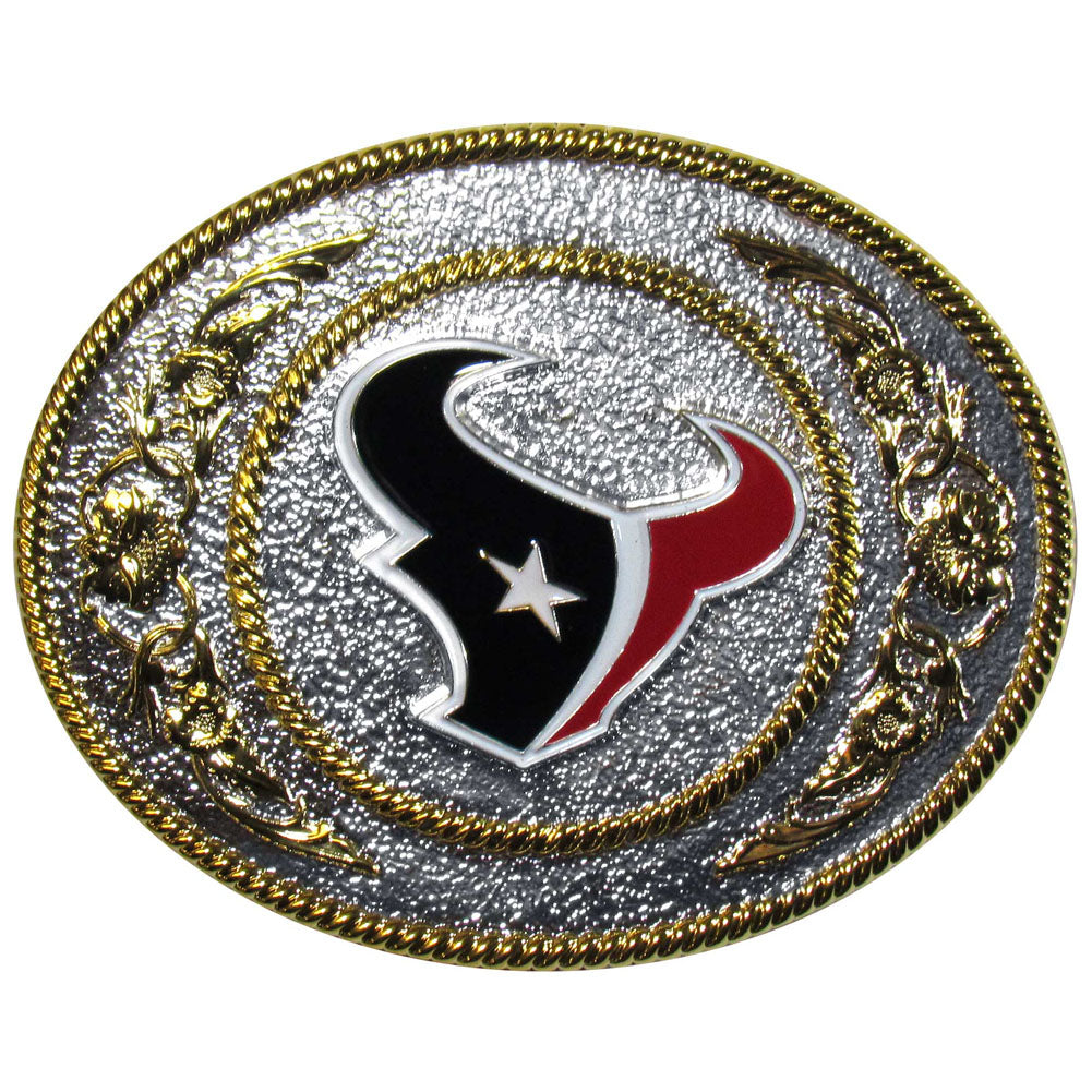 Houston Texans Large Two Toned Metal Belt Buckle (NFL)