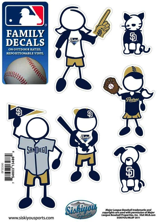 San Diego Padres Outdoor Rated Vinyl Family Decals MLB Baseball