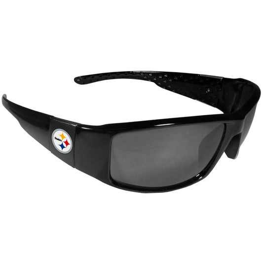 Pittsburgh Steelers Black Wrap Sunglasses (NFL Football)
