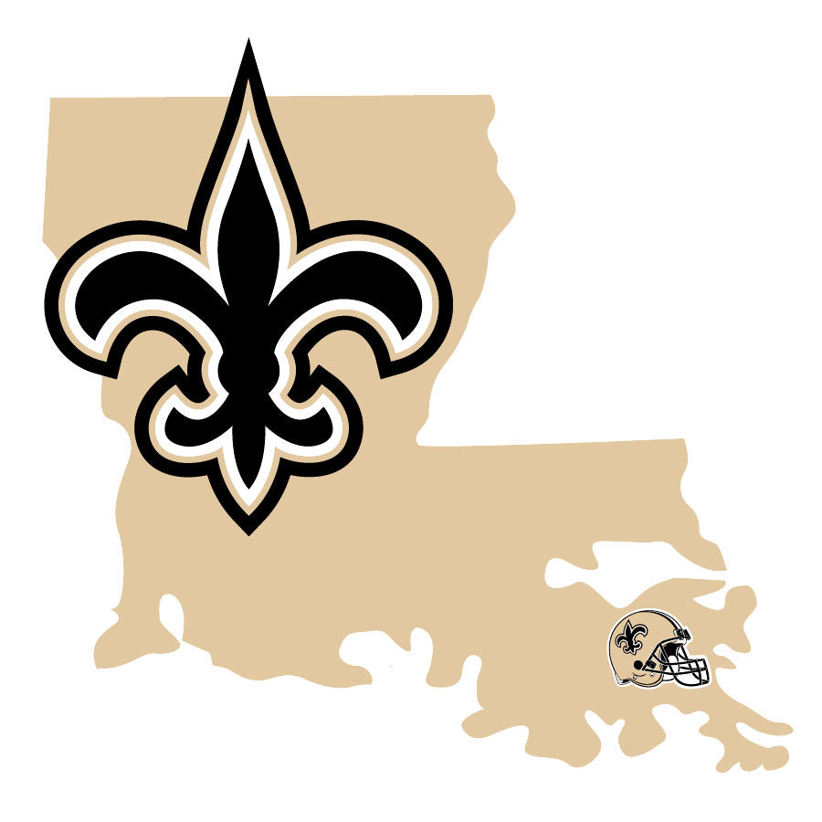 New Orleans Saints Home State Vinyl Auto Decal (NFL) Louisiana Shape