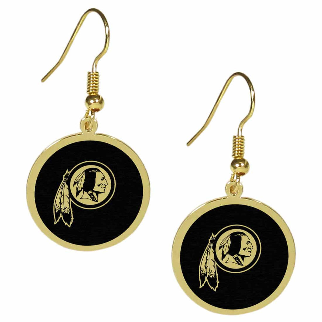 Washington Redskins Gold Tone Dangle Earrings NFL Football