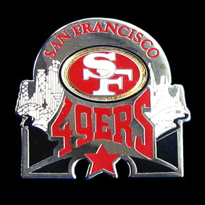 San Francisco 49ers Glossy Metal Team Pin - NFL Football Jewelry