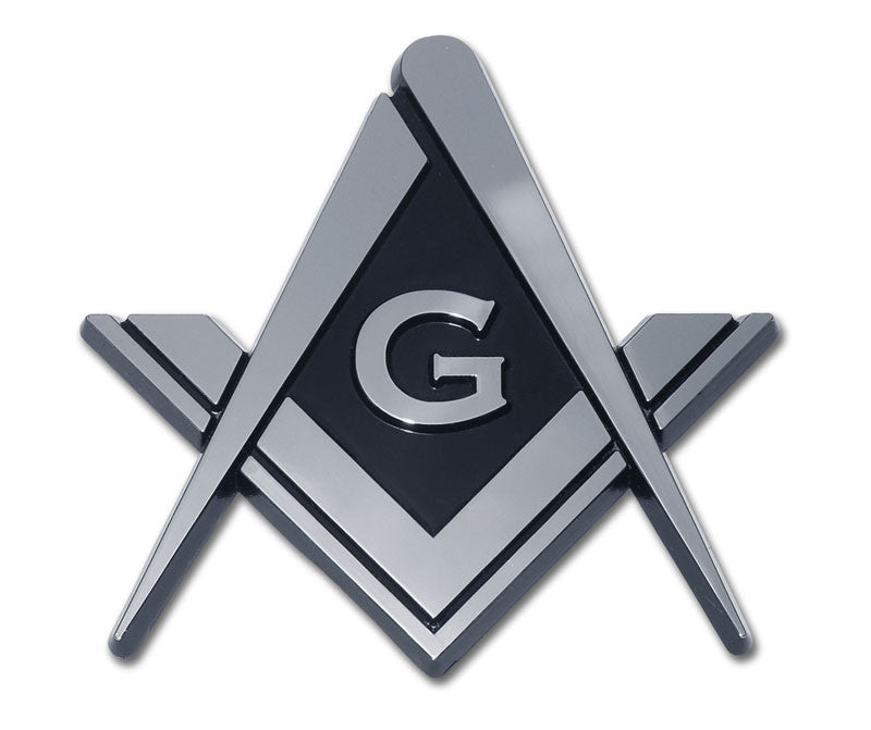 Masonic Chrome Auto Emblem (Square Compass)