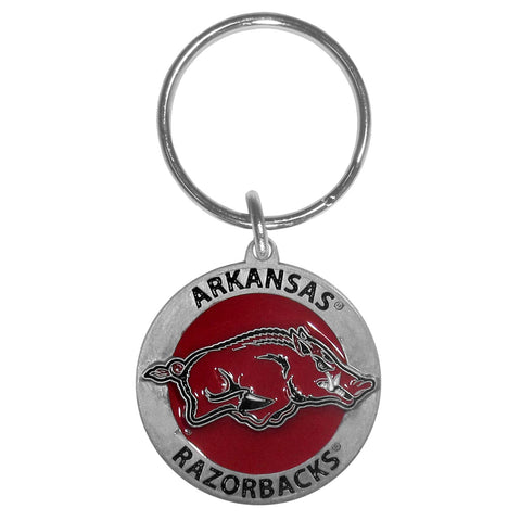 Arkansas Razorbacks 3-D Metal Key Chain NCAA Licensed (Round)
