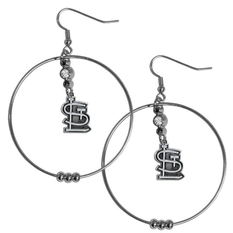 St. Louis Cardinals 2 inch Hoop Earrings MLB Licensed Baseball Jewelry