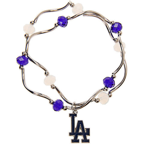 Los Angeles Dodgers Crystal Beads Bracelet Licensed MLB Baseball Jewelry