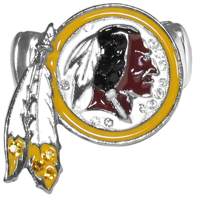 Washington Redskins Stretch Ring, Team Logo with Crystals NFL Football