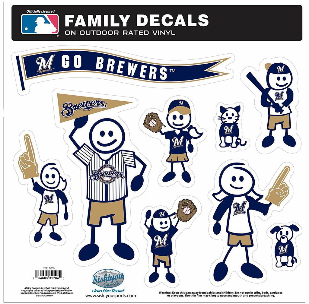 Milwaukee Brewers Outdoor Rated Vinyl Family Decals MLB Baseball