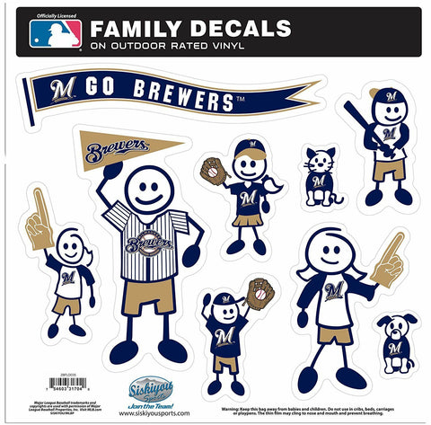 Milwaukee Brewers Outdoor Rated Vinyl Family Decals MLB Baseball