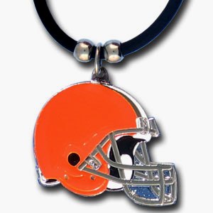 Cleveland Browns Rubber Cord Necklace w/ Logo Charm NFL Football