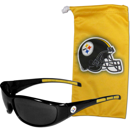 Pittsburgh Steelers Wrap Sunglasses with Microfiber Bag (NFL)