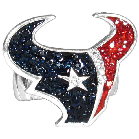 Houston Texans Stretch Ring, Team Logo with Crystals NFL Football