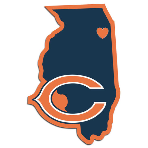Chicago Bears Home State Vinyl Auto Decal (NFL) Illinois Shape
