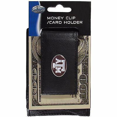 Texas A&M Aggies Fine Leather Money Clip Card & Cash Holder NCAA Licensed