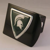 Michigan State Spartans Chrome Metal Black Hitch Cover (Shield) NCAA