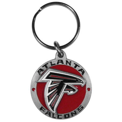 Atlanta Falcons 3-D Logo Metal Key Chain NFL Football (Round)