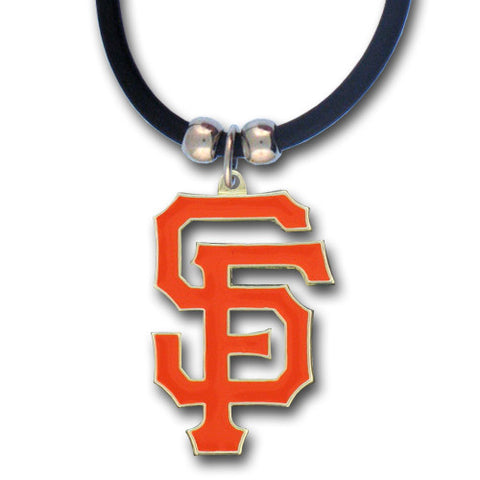 San Francisco Giants Rubber Cord Necklace w/ Logo Charm Licensed MLB Jewelry