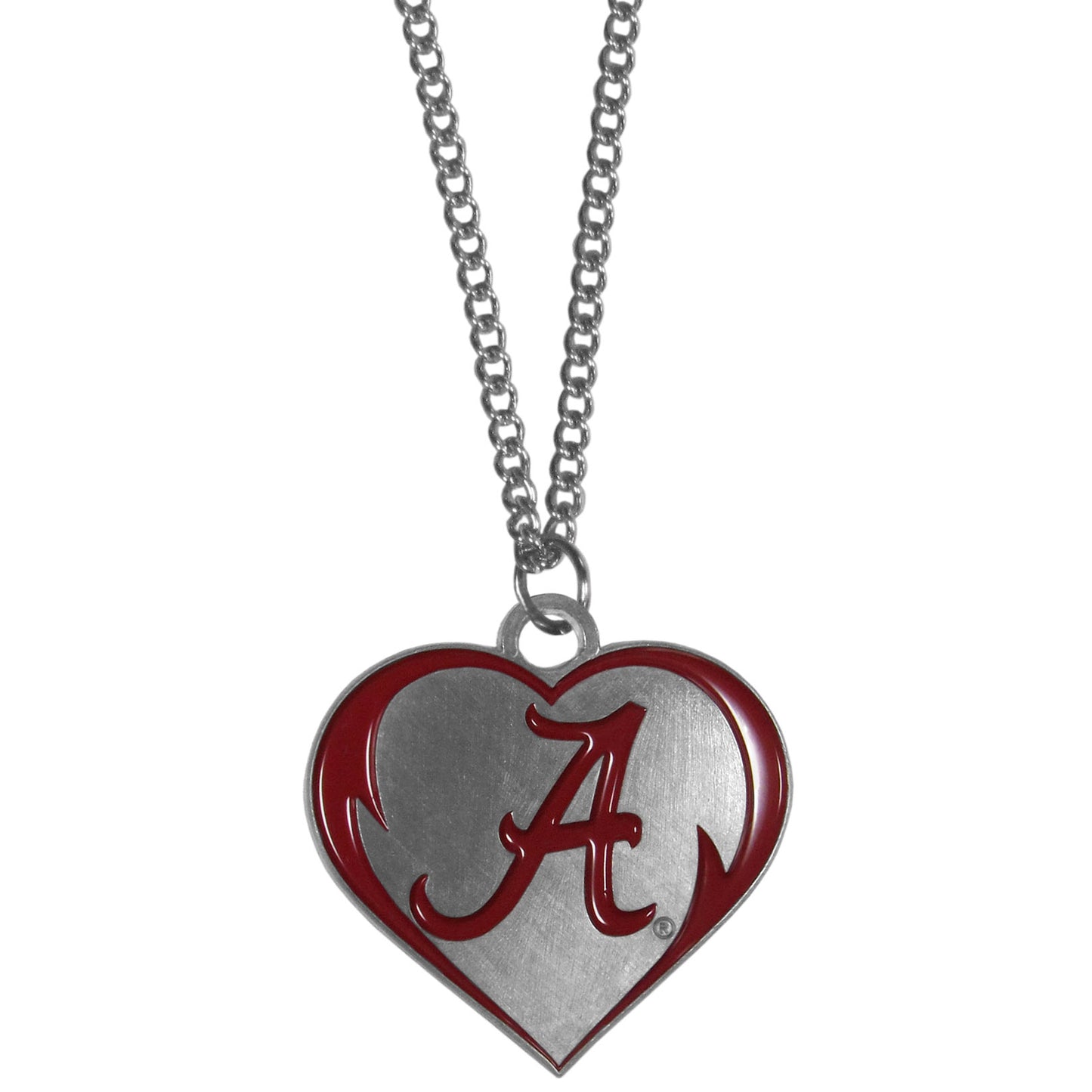 Alabama Crimson Tide 22" Chain Necklace with Metal Heart Logo Charm (NCAA)