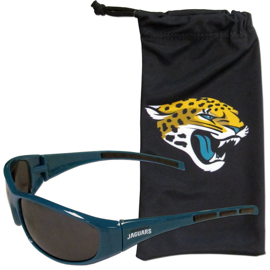 Jacksonville Jaguars Wrap Sunglasses with Microfiber Bag (NFL)