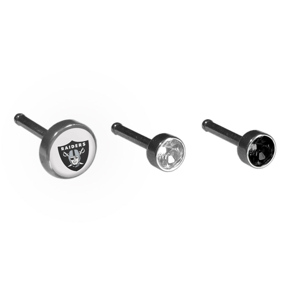 Las Vegas Raiders Nose Bone Stud Set of 3 (NFL Football)