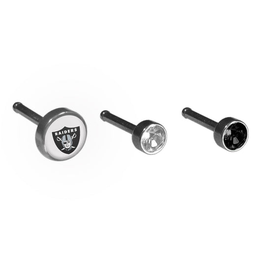 Las Vegas Raiders Nose Bone Stud Set of 3 (NFL Football)