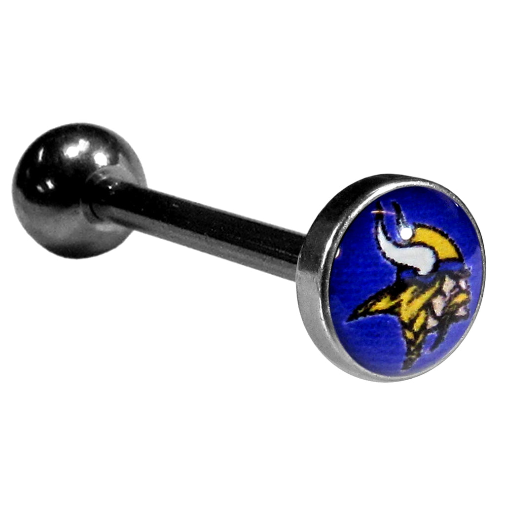 Minnesota Vikings Barbell Tongue Ring (Inlaid Logo) NFL Jewelry