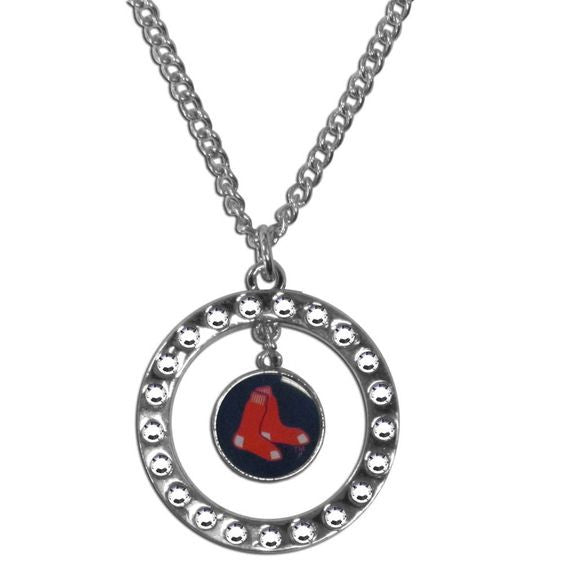 Boston Red Sox Rhinestone Necklace MLB Licensed Baseball Jewelry