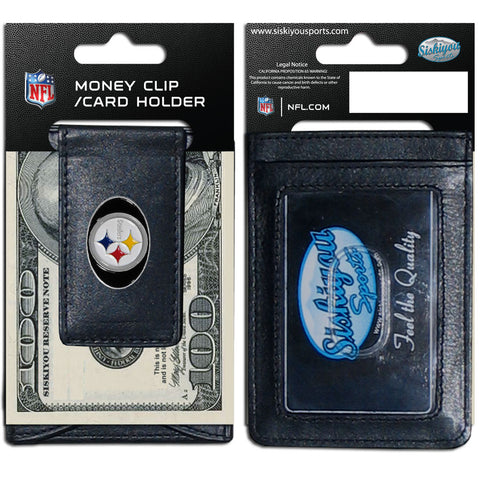 Pittsburgh Steelers Fine Leather Money Clip (NFL) Card & Cash Holder