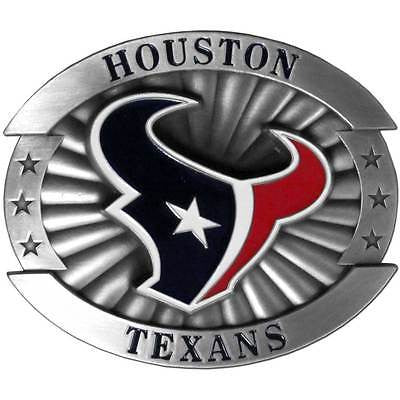 Houston Texans Over-sized 4" Pewter Metal Belt Buckle (NFL)