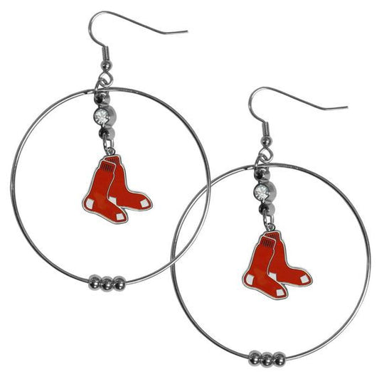 Boston Red Sox 2 inch Hoop Earrings MLB Licensed Baseball Jewelry