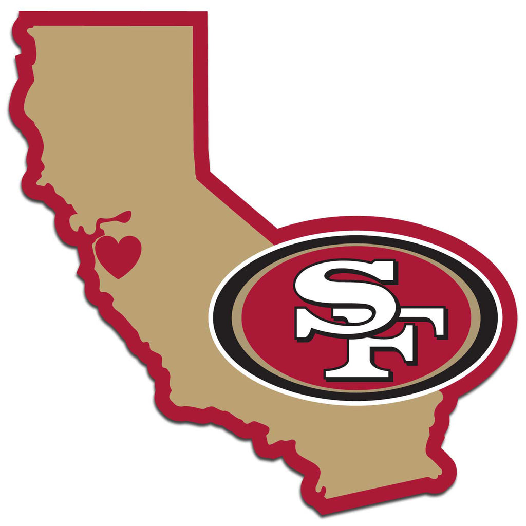 San Francisco 49ers Home State Vinyl Auto Decal (NFL) California Shape