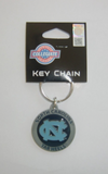 North Carolina Tar Heels 3-D Metal Key Chain NCAA Licensed (Round)