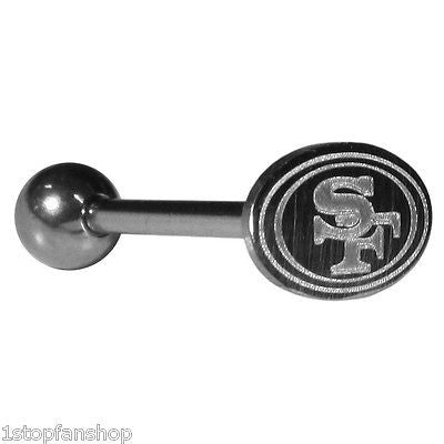 San Francisco 49ers Barbell Tongue Ring (Logo) NFL Jewelry