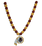 Washington Redskins Fan Bead Necklace w/ Team Logo - NFL Football
