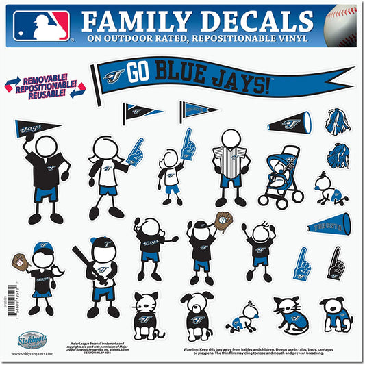 Toronto Blue Jays 25 Outdoor Rated Vinyl Family Decals MLB Baseball