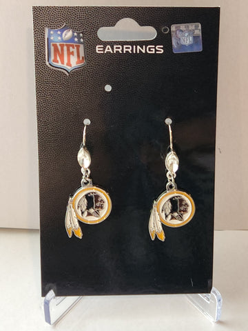 Washington Redskins Dangle Earrings (Crystal Bead) NFL Football