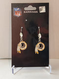 Washington Redskins Dangle Earrings (Crystal Bead) NFL Football