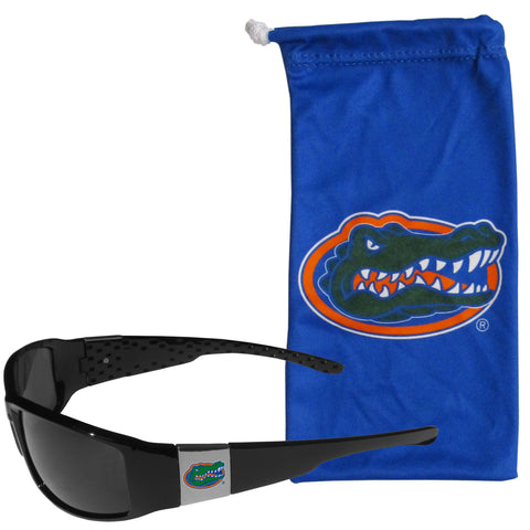Florida Gators Chrome Wrap Sunglasses with Microfiber Bag (NCAA)