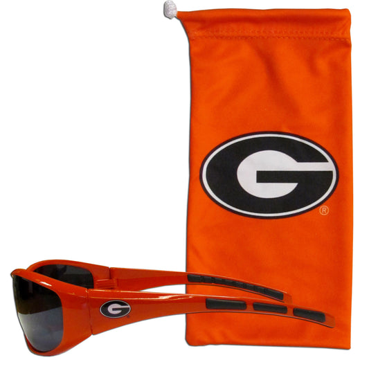 Georgia Bulldogs Wrap Sunglasses with Microfiber Bag (NCAA)
