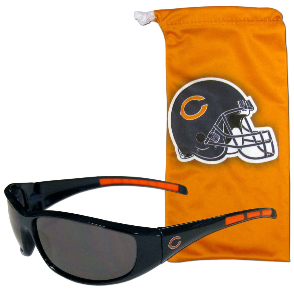 Chicago Bears Wrap Sunglasses with Microfiber Bag (NFL)