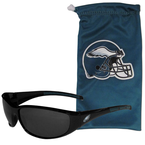 Philadelphia Eagles Wrap Sunglasses with Microfiber Bag (NFL)