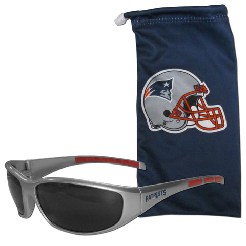 New England Patriots Wrap Sunglasses with Microfiber Bag (NFL)
