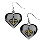 New Orleans Saints Heart Dangle Earrings NFL Football