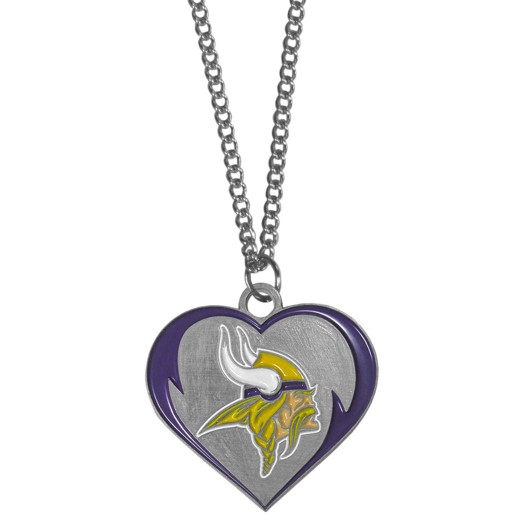 Minnesota Vikings 22" Chain Necklace with Metal Heart Logo Charm (NFL)