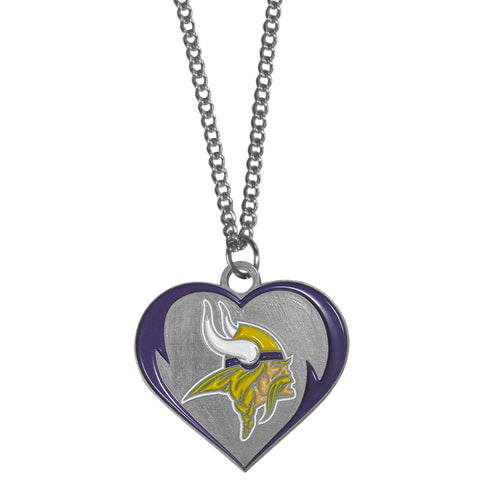Minnesota Vikings 22" Chain Necklace with Metal Heart Logo Charm (NFL)