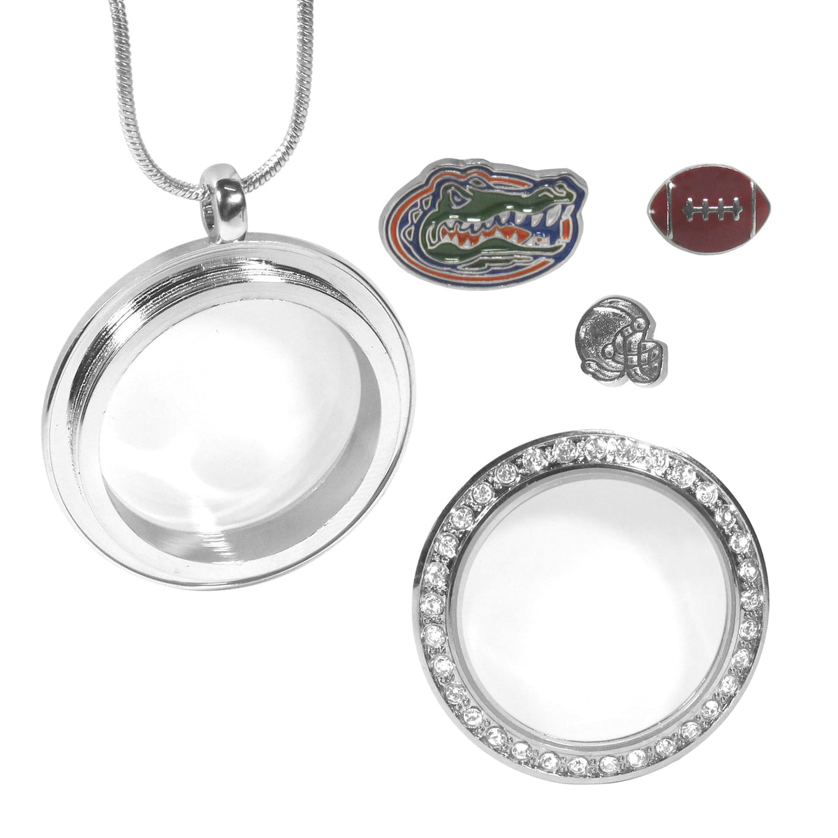 Florida Gators Snake Chain Necklace with Locket & Charms (NCAA)