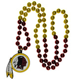 Washington Redskins Mardi Gras Beads Necklace Team Logo NFL Football