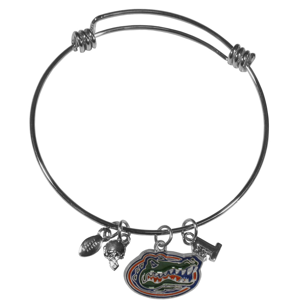 Florida Gators Wire Bangle Bracelet with Charms NCAA Jewelry