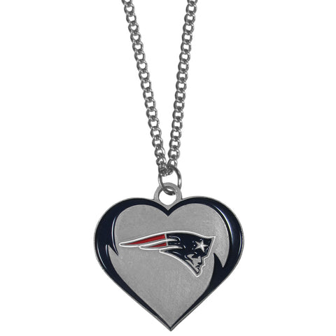 New England Patriots 22" Chain Necklace with Metal Heart Logo Charm (NFL)